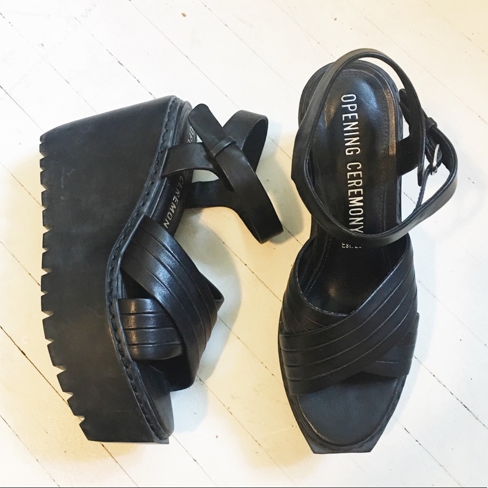 Opening Ceremony Black Platform Sandals
